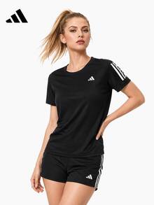 Adidas Summer Comfortable Breathable Quick-Dry Sports Casual Women's Short Sleeve Crew Neck T-Shirt - Black - View 2