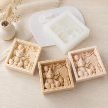 Zhonghui Mold 3D Teddy Bear Birthday Silicone Candle Mold, Cute Bear Gift Box Wax Mold, DIY Aromatherapy Candle Making Material, Handmade Home Decor Gift - Animal - View 6