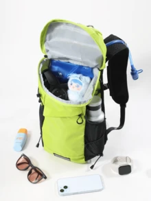 CAMEL CROWN Lightweight Outdoor Backpack, Breathable Portable Rucksack For Sports, Hiking And Mountaineering - Green - View 2