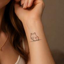 1pc Waterproof Anti-Rub PVC Realistic Puppy Tattoo Sticker, Suitable For Girls And Boys, Beach, Pool, Party, Daily Use - Multicolor - View 3