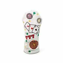 Creative Poker Chip Embroidered Golf Club Head Cover, PU Leather Wear-Resistant Driver/Fairway Wood/Hybrid Club Head Protector - White - View 4