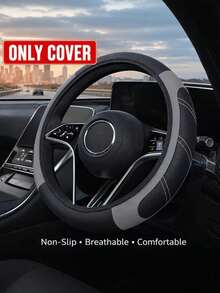 1 buah Sarung Setir Kulit Sintetis Berlubang, Anti Selip, Bernapas, Nyaman Digenggam, Desain Anti Keringat, Cocok untuk Semua Musim, Universal Fit untuk Sebagian Besar Model Mobil - A - View 10