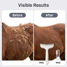 Horse Grooming Brush + Horse Toothbrush Finger Sleeve, Suitable For Horses And Ponies, Heavy Duty Winter Fur Cleaning Tool, With Ergonomic Handle, Professional Stable Grooming Comb, Suitable For Livestock, Equestrian Equipment Dehairing Brush Horse Supplies Horse Cat Dog Dog Supplies Cat Supplies Pet Horse Supplies - Multicolor - View 5