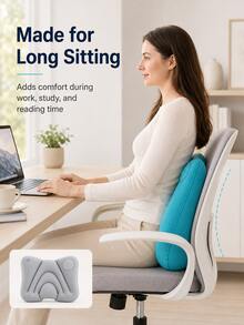 Quick Inflatable Lumbar Pillow, Soft Portable Back Cushion, Easy Air Volume Control, Office Relaxation Travel Essential, Camping Essential, Hiking, Beach, Back To School, Home Essential, Luggage Accessory, Women's Holiday Gift - Multicolor - View 4