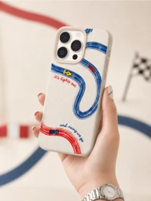 1件 F1方程式賽車印花手機殼，時尚 TPU 皮革紋理防震保護殼，相容 iPhone 17/16/15/14/13/12/11/Pro/Pro MAX，適合作為生日禮物送給女朋友、朋友、閨蜜、家人、同事、情侶、同學、老師或自己 - 米色 - 查看 3