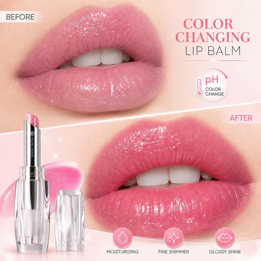 YOUNG VISION 1pc Color-Changing Moisturizing Hydrating Tinted Lipstick Long-Lasting Waterproof Lip Line Smoothing Plumping Dewy Lips Daily Lip Care Makeup Gift For Women