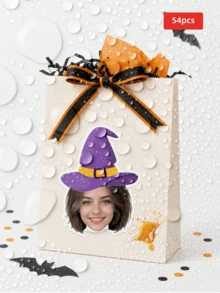 1/28/54pcs Customizable Halloween Shaped Waterproof Oil-Proof PVC Stickers, Perfect For Home Decor, Gift Box Sealing, Window Display, Store Decoration, Suitable For Friends, Family, Colleagues, Party Planners, Applicable For Halloween Party, Costume Party, Family Holiday Gathering, Store Theme Event, - Multicolor 1 - View 24