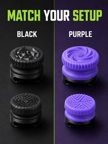Textured Anti-Slip Joystick Caps, High/Mid Dual Height, Multiple Anti-Slip Pattern Joystick Extender Caps, Compatible With X1box Series X/S And X1box One Controllers, Black/Purple Game Controller Accessories - Multicolor - View 7