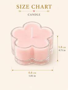 1/6/12 Sets Light Pink Floral Candles Party Favors, Includes Organza Bags And Thank You Cards, Suitable For Baby Shower, Baptism, First Communion And Birthday Guest Gifts - Pink - View 8