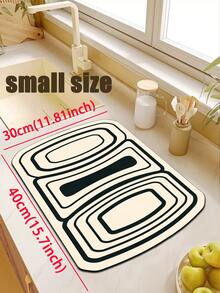 1pc Classical Abstract Geometry Pattern Kitchen Mat, 3.5 Mm Soft Rubber That Absorbs Water And Is Easy To Clean. Suitable For Corridors, Bathrooms, Living Rooms, Outdoor Door Mats, And Toilets. Useable Throughout The Year And For Various Holidays. - Multicolor - View 16