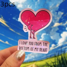 Heart Butt I LOVE YOU FROM THE BOTTOM OF MY HEART, Sweet And Quirky, Waterproof Vinyl Sticker - Durable Smooth Surface, Self-Adhesive Bumper Sticker, Suitable For Cars, Windows, Laptops, Trucks, Water Bottles - Multi-Purpose Durable Design, Car Sticker - Vinyl - View 13