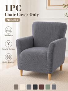 1-Seater Stretchable Bar Stool Armchair Cover, Full Coverage Single Sofa Slipcover, Home Decor, Suitable For Living Room And Hotel - Dark Grey - View 6