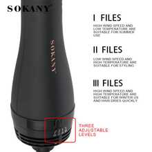 SOKANY15049 Hot Air Styling Brush, Straight/Curly/Voluminous, 3-Speed, High Power, Negative Ion, Anti-Scald, Rotating Power Cord, Suitable For Daily/Party/Gift - Black - View 6