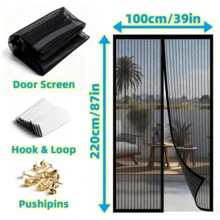 Magnetic Screen Door, Seamless Self-Sealing Design, Heavy Duty Insect Protection, Pet Friendly Hands-Free Entry And Exit, Lightweight Fiberglass Mesh - Black - View 13