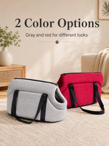 Foldable Portable Pet Carrier Bag, Outdoor One Shoulder Crossbody Bag For Cats And Dogs, Breathable Car Pet Backpack - Multicolor - View 8