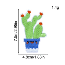 12Pcs Colorful Cactus Embroidered Patches, Cute Potted Plant Applique Patches For Jackets, Jeans, Backpacks, Hats & DIY Clothing Decor - Multiple Styles - View 10