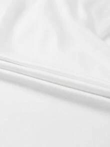 GLOpass Women's Summer Casual Commuting Minimalist Solid Color Deep V-Neck Loose Pleated Fitted Cropped Top White, Chic & Elegant - White - View 8