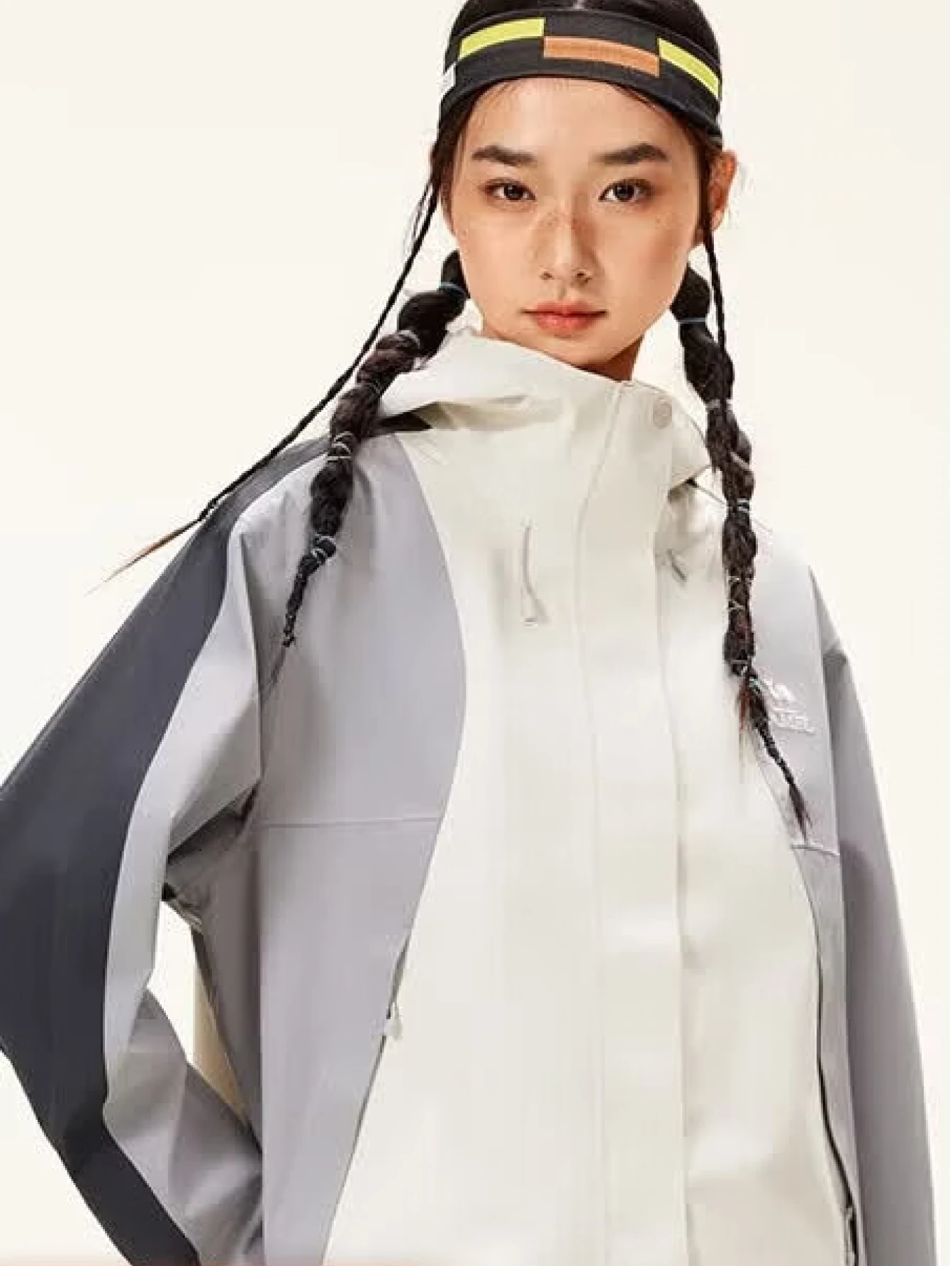 CAMEL CROWN 女款 3 合 1 防風防雨外套 春季戶外旅行用 - 拒油、防風、防雨登山外套 - 榛果灰循環灰墨灰 - 查看 1