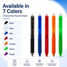 5 Packs Retractable Erasable Gel Pens, 0.5mm Fine Point Click Erasable Pens With Built-In Eraser, Smooth Writing Comfort Grip Pens For Students, School, Office, Notes, Homework & Journaling - Multicolor - View 4