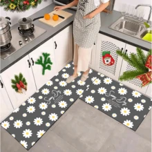 Daisy Pattern Kitchen Floor Mat Silicone Carpet, Absorbent Non-Slip Quick-Dry Bathroom Rug, All-Season Door Mat Room Decor, Indoor Multi-Function Foot Mat - Multicolor - View 2