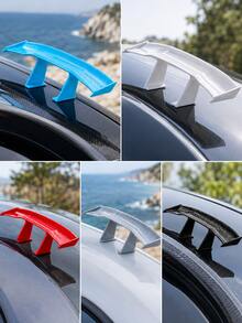 Universal Car Spoiler Wing, Mini Spoiler For Cars, Abs Carbon Fiber Texture Rear Trunk Tail Wing, No Drill Self Adhesive Gt Style Rear Window Roof Spoiler, Sport Racing Exterior Body Styling Accessory For Sedan Suv Hatchback Coupe - A - View 3
