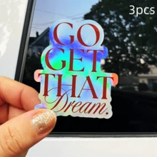 GO GET THAT Dream.,Like A Motivational Slogan For Yourself, Waterproof Vinyl Sticker - Durable Smooth Surface, Self-Adhesive Bumper Sticker, Suitable For Cars, Windows, Laptops, Trucks, Water Bottles - Multi-Purpose Durable Design, Car Sticker - Vinyl - View 12