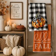 1 st handduk med Thanksgiving-pumpa, slitstark polyester, lämplig för höstfest, heminredning, temafest och sammankomst, dekorativ handduk i Thanksgiving-stil - Multifärgad - Visa 4