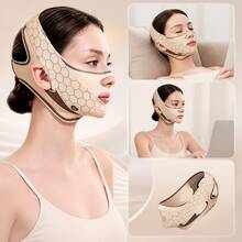 1pc Lifting Face Mask, V-Face Mask, Shaping Band, 3D Cut Fit, Comfortable For Sleep, Breathable And Not Stuffy, High Elasticity Wrap, Soft Skin-Friendly Fabric, Adjustable Hook And Loop, Suitable For Various Face Shapes, Wearable For Home Binge-Watching, Wake Up With Defined Contour, Recommended Gift For Best Friends, Easy To Clean And Maintain, Elastic Adjustment, Portable Design - Multicolor - View 2