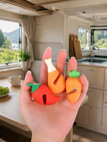 Carrot, Bell Pepper And Chicken Leg Design Pot Lid Handle, Raised Pot Lid To Prevent Soup Splatter, Practical Cooking Soup Kitchen Tool, Non-Slip Kitchen Accessory, Pot Lid Holder. Suitable For Daily Cooking And Gifting. Durable Material. - View 8