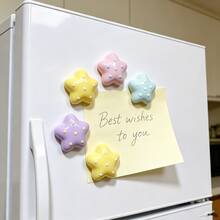 12pcs/6pcs/3pcs Acrylic Dot Star Fridge Magnets - 5-Point Star Refrigerator Magnets For Kitchen & Office, Whiteboard & Home Decor, Colorful Acrylic Decor Set - Random Color - View 1