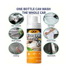 GKW Multi-Purpose Vehicle Foam Cleaner, Suitable For Cleaning Car Interior, Steering Wheel, Plastic, Dashboard, Fabric And Removing Seat Stains. It Provides Large Capacity For Restoring Car Interior And Long-Lasting Protection - 30ML+TOWEL - View 6