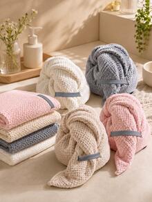 2pcs Custom Embroidered Waffle Weave Hair Drying Turban With 4 Color Options, Personalized Name Embroidered Hair Wrap For Post-Shower Use In Bathroom, Bedroom And Dressing Room, Thoughtful Holiday Gift - Multicolor - View 2