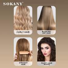 SOKANY15049 Hot Air Styling Brush, Straight/Curly/Voluminous, 3-Speed, High Power, Negative Ion, Anti-Scald, Rotating Power Cord, Suitable For Daily/Party/Gift - Black - View 3