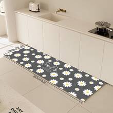 Daisy Pattern Kitchen Floor Mat Silicone Carpet, Absorbent Non-Slip Quick-Dry Bathroom Rug, All-Season Door Mat Room Decor, Indoor Multi-Function Foot Mat - Multicolor - View 13