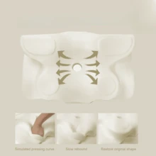Bantal Leher dan Bahu, Bantal Ergonomis Busa Memori dengan Sarung Bantal, Bantal Tidur Nyaman yang Dapat Diatur, Bantal Penopang Leher untuk Tidur Miring, Tengkurap, dan Telentang, Bantal Pembentuk Leher Ergonomis 2-in-1 - putih keabu-abuan - View 4