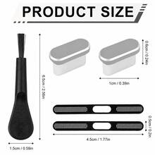 USB‑C Dust Plug Port Cover Set With Anti‑Dust Mesh Stickers & Cleaning Brush, Phone Charging Port & Earpiece Speaker Protector Accessories For Type‑C Smartphones - Multicolor - View 7