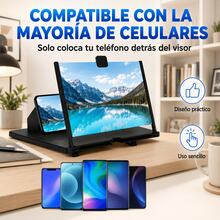 Amplificador de Pantalla para Celular, Lupa Plegable con Efecto de Hasta 10 Pulgadas y Soporte Portátil para Videos, Lectura y Navegación - Rojo - Ver 5
