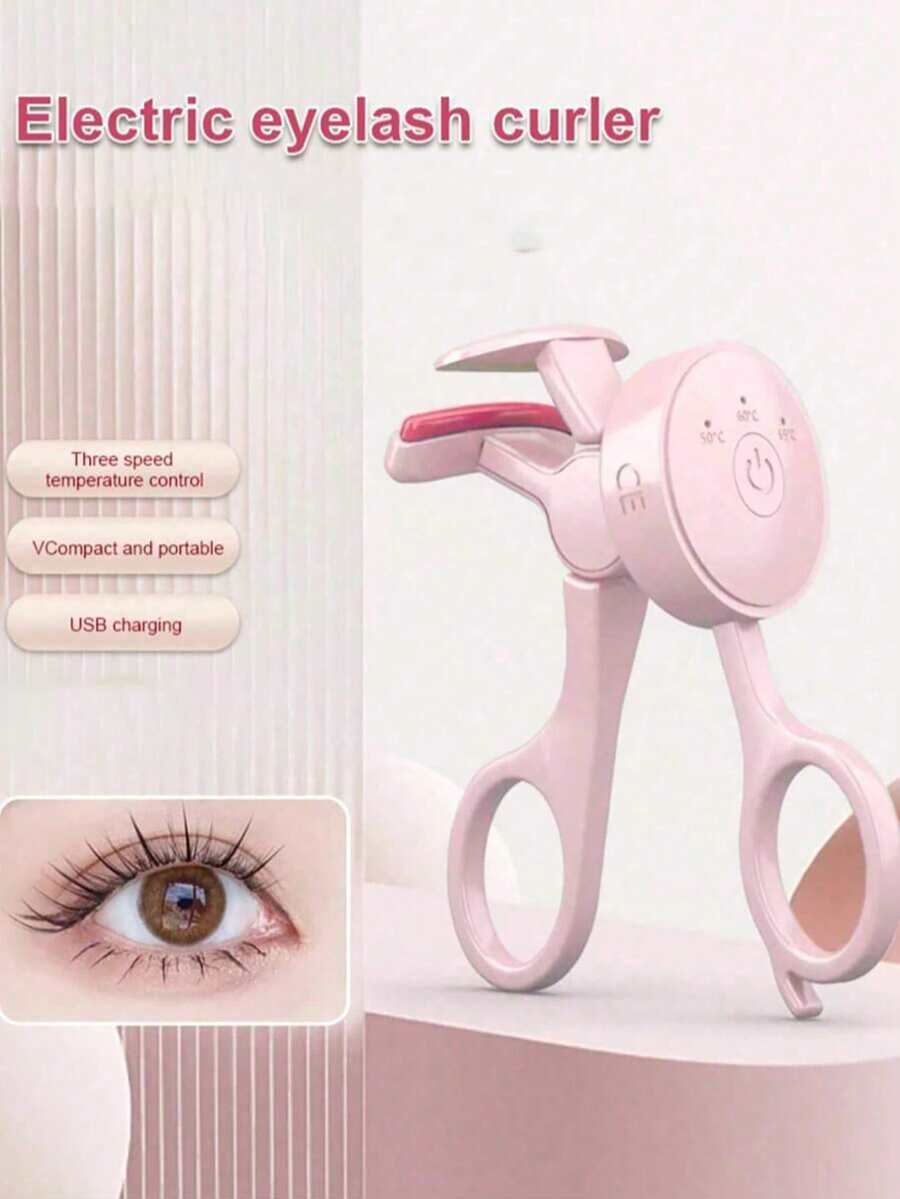 USB Rechargeable Electric Eyelash Curler, Heated Eyelash Curler With 3 Temperature Settings, Anti-Scald Brush Head, Suitable For All Eye Shapes, Portable Eyelash Styling Tool