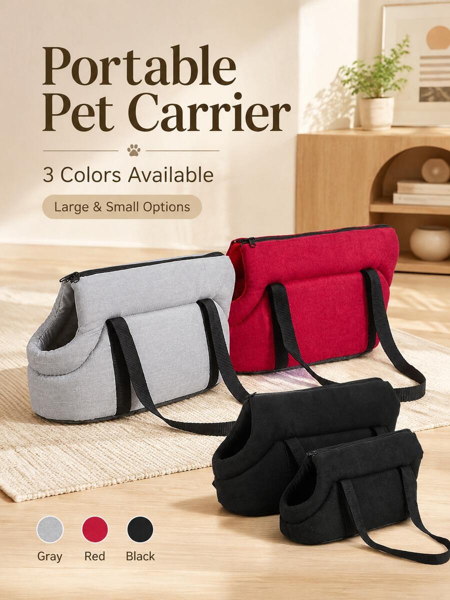 Foldable Portable Pet Carrier Bag, Outdoor One Shoulder Crossbody Bag For Cats And Dogs, Breathable Car Pet Backpack - Multicolor - View 1