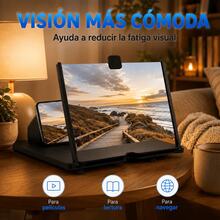 Amplificador de Pantalla para Celular, Lupa Plegable con Efecto de Hasta 10 Pulgadas y Soporte Portátil para Videos, Lectura y Navegación - Rojo - Ver 4