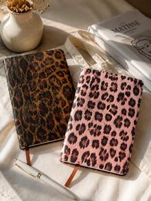 A5 Leopard Print Notebook, 96 Pages Hardcover Journal, Beautiful Animal Print Diary, Suitable For Writing, Studying, Office, School Supplies, Cute Animal Pattern Hardcover Notebook - A - View 1