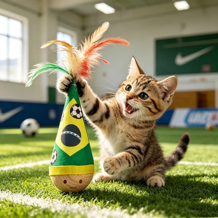 Wobble Cat Toy Self-Entertainment Boredom Buster Energy-Consuming Feather Teaser Wand Cat Toy Ball Pet Supplies - View 1