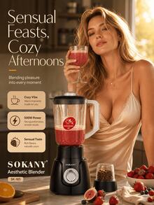 SOKANY 185 Multi-Function Juicer & Blender, Large Capacity, Adjustable Speed, Easy To Clean And Install, One-Touch Operation, Detachable, High Juice Yield, Fast Juicing, Perfect Gift - Black - View 2