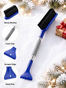 2-In-1 Car Snow Brush And Ice Scraper, Extendable Winter Windshield Cleaning Tool With Foam Handle, Portable Car SUV Truck Snow Brush, Winter Car Essential - A - View 7