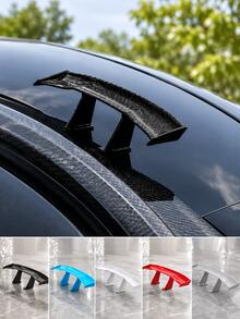 Universal Car Spoiler Wing, Mini Spoiler For Cars, Abs Carbon Fiber Texture Rear Trunk Tail Wing, No Drill Self Adhesive Gt Style Rear Window Roof Spoiler, Sport Racing Exterior Body Styling Accessory For Sedan Suv Hatchback Coupe - A - View 12