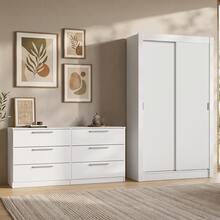 MADESA Bedroom Armoires - White - View 1