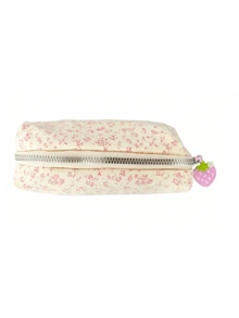 1pc Pink Floral Pencil Case, Lightweight Zipper Stationery Storage Bag, Simple Large Capacity Student Pencil Bag, Portable Pen Storage Box, Office Stationery Bag, Makeup Tool Storage Bag, Desktop Accessory, Suitable For Storing Small Items In School And Office, Pen And Pencil Storage, Daily And Travel Use Makeup Accessory Storage Bag, Back To School Season Gift - Multiple Styles - View 11