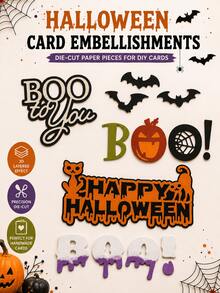 1pc Halloween Text Metal Cutting Die, Happy Halloween Letter Die Cut, DIY Paper Craft Card Template, Suitable For Scrapbooking, Embossing And Decorative Crafts - Halloween Decor - View 4