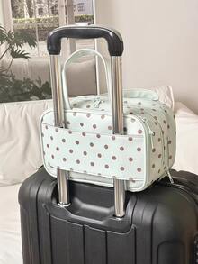 Cute Polka Dot Portable Handheld Storage Bag, 3-Layer Large Capacity Compartment Design, Easily Store Skincare, Makeup Brushes, Toiletries And Other Daily Essentials, No Need To Worry About Spills And Stains During Travel, Suitable For Dorm And Home Storage - Multicolor - View 10