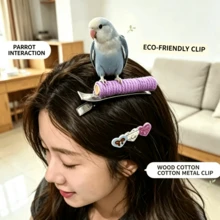 Giá đậu di động cho vẹt, giá đậu vai bằng dây thừng cotton cho Cockatiel, Peony và Sun Conure, đồ chơi mài móng và huấn luyện tương tác - A+B - Xem 1